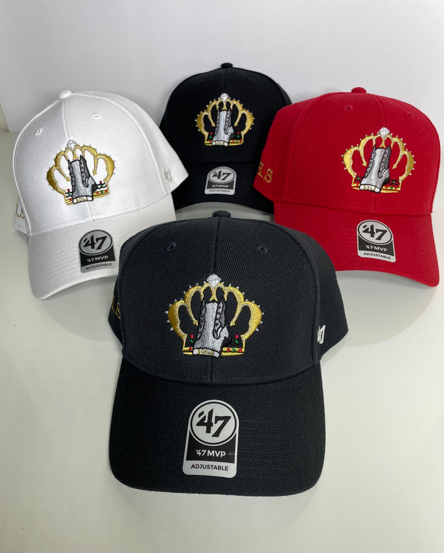 S.H.S Crown & Shoe Logo (Embroidery) ('47) baseball Caps